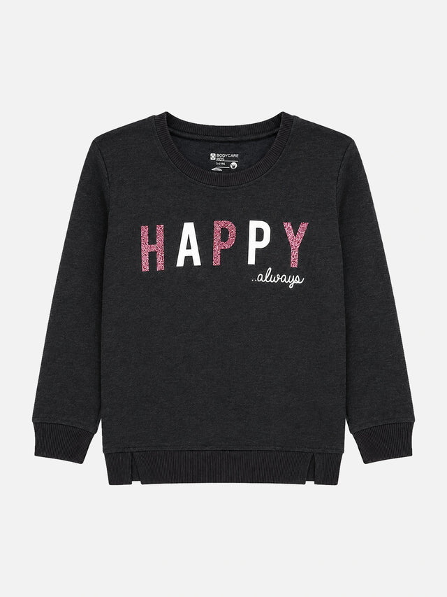 Baby Girls Round Neck Full Sleeve Sweatshirt for Everyday Casual Wear, Comfortable Winter Styling and Easy Movement