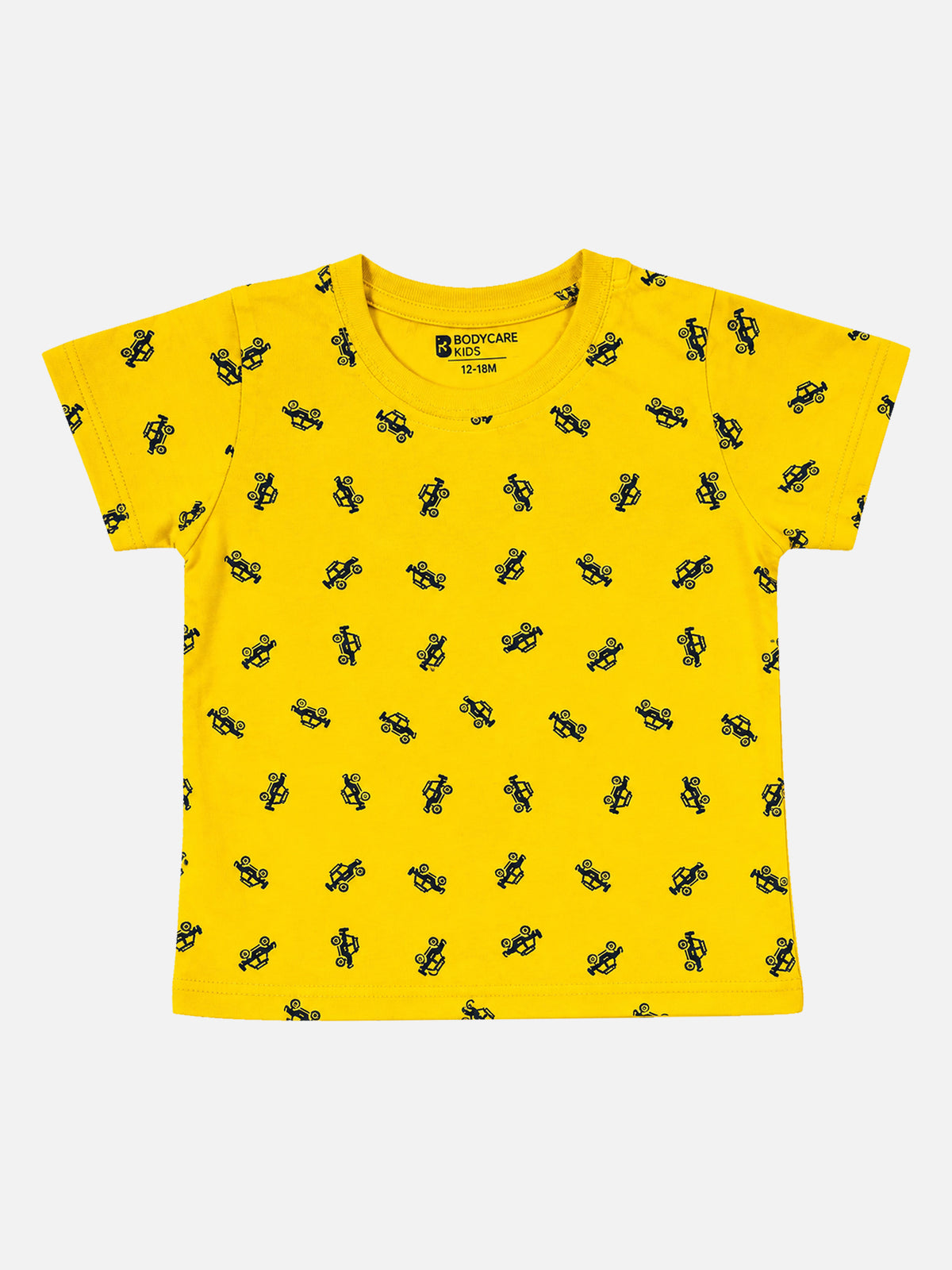 Baby Boys 100% Cotton Round Neck Half Sleeve Printed T-Shirt with Breathable Fabric and Regular Fit - Pack of 1