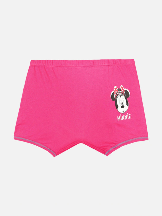 Girls Minnie & Friends Printed Boyshorts with Inner Elastic, Ultrasoft Durable Waistband and All-Day Comfort - Pack of 4