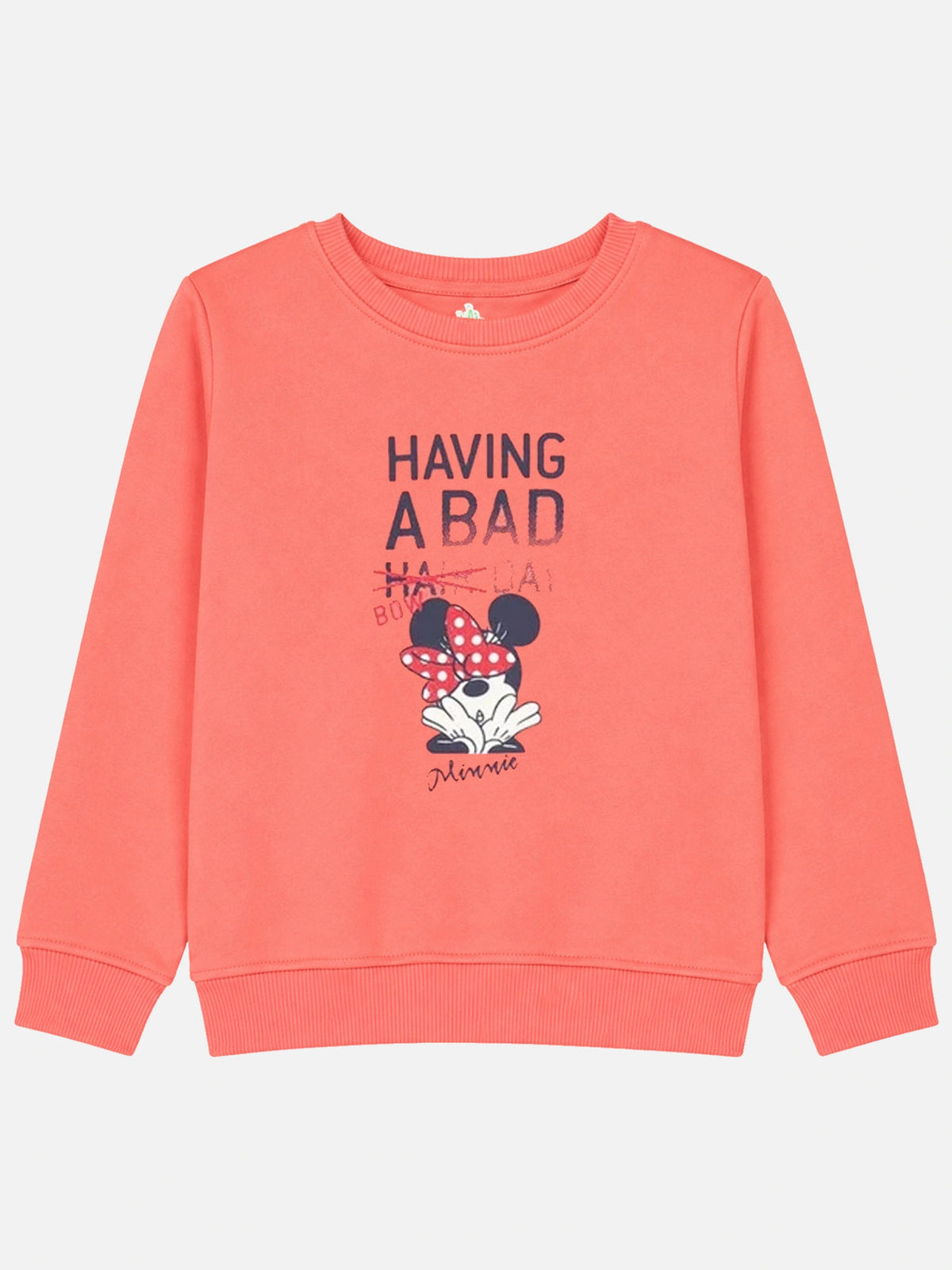 Baby Girls Minnie & Friends Printed Round Neck Full Sleeve Sweatshirt for Everyday Casual Wear and Winter Styling