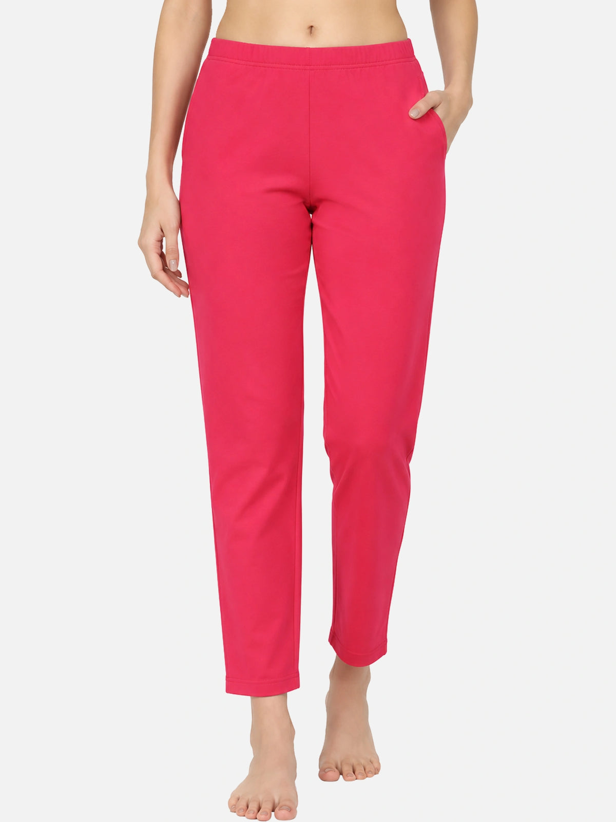 Women 100% Cotton Track Pant with Side Pockets and Solid Sports Jogger Styling for Workout, Gym and Active Wear