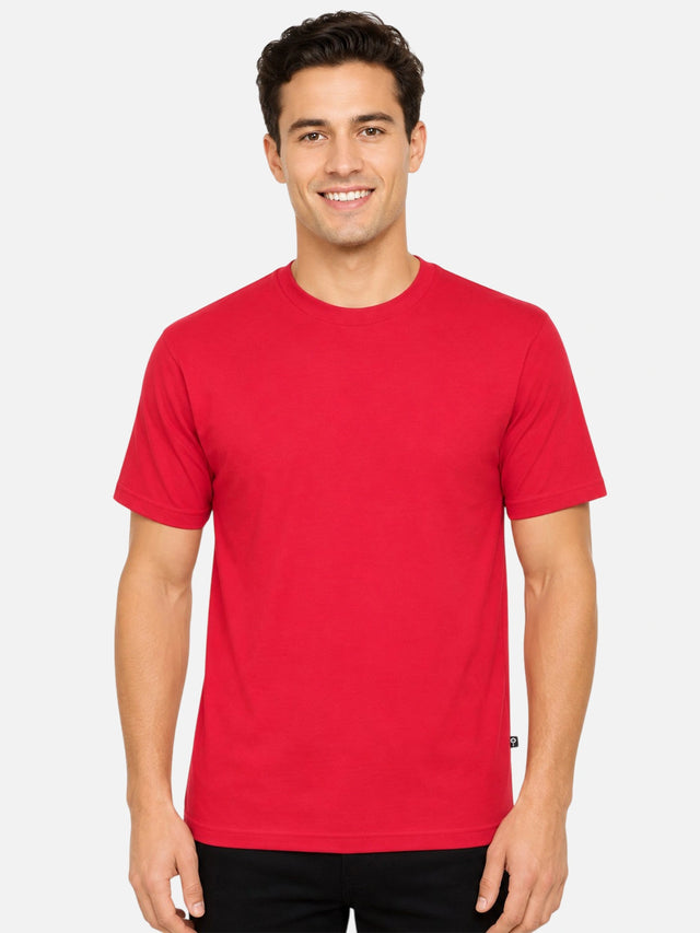 Men 100% Cotton Round Neck T-Shirt with Half Sleeves, Soft Regular Fit Comfort and Everyday Casual Wear