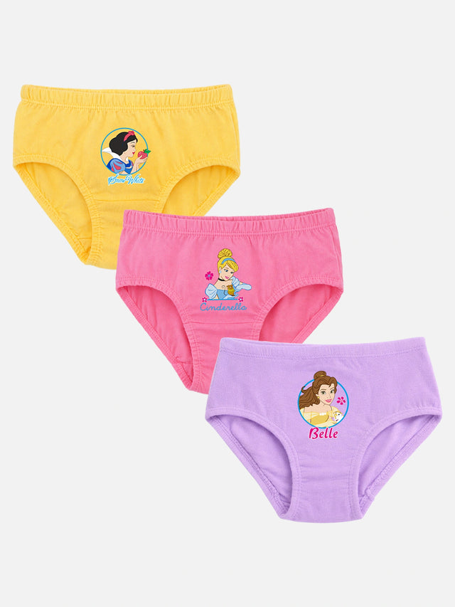 Girls Princess Innerwear Panty with Inner Elastic for Everyday Comfort, Soft Fit and Kids Wardrobe Essentials - Pack of 3