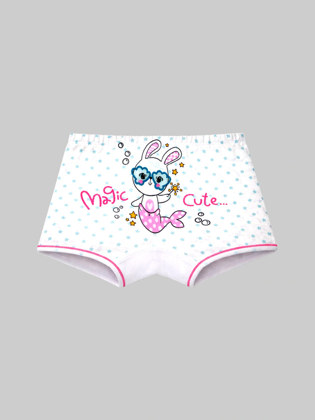 Girls Printed Innerwear Boyshorts with Inner Elastic, Ultrasoft Durable Waistband and All-Day Comfort - Pack of 4