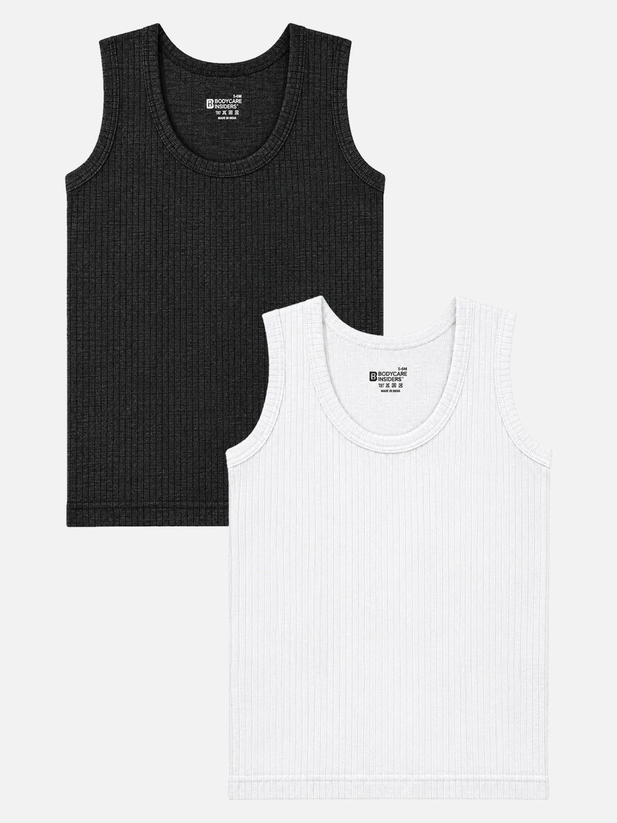 Unisex Antibacterial Round Neck Sleeveless Thermal Top for Winter Innerwear Comfort and Regular Use - Pack of 2