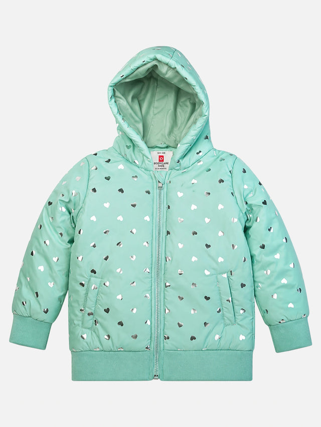 Girls Polyester Quilted Hooded Winter Jacket with Full Sleeves and Comfortable Outerwear Styling for Regular Use