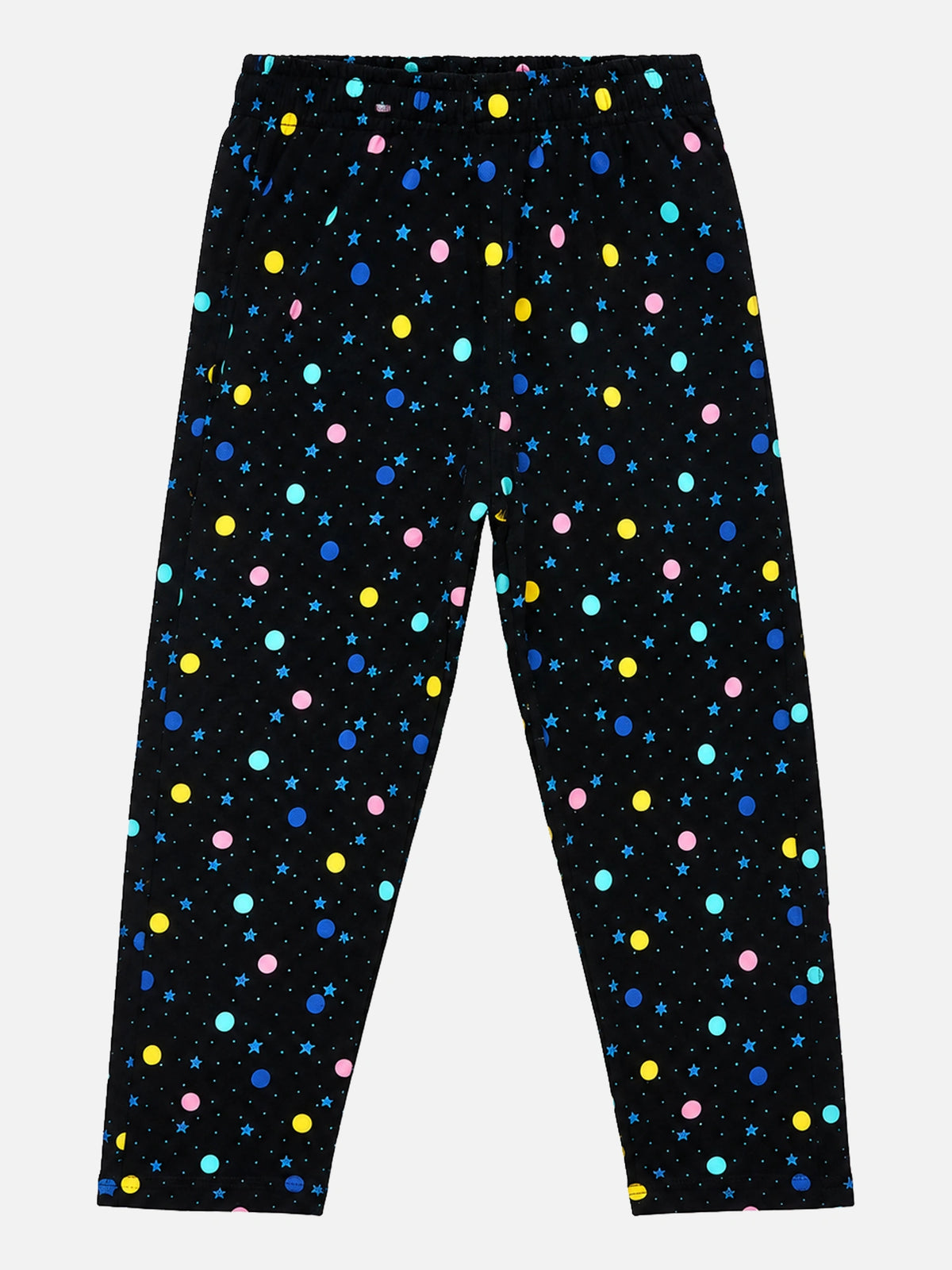 Girls 100% Cotton Printed Track Pant with Side Pockets and Regular Fit Jogger Styling for Comfortable Kids Activewear