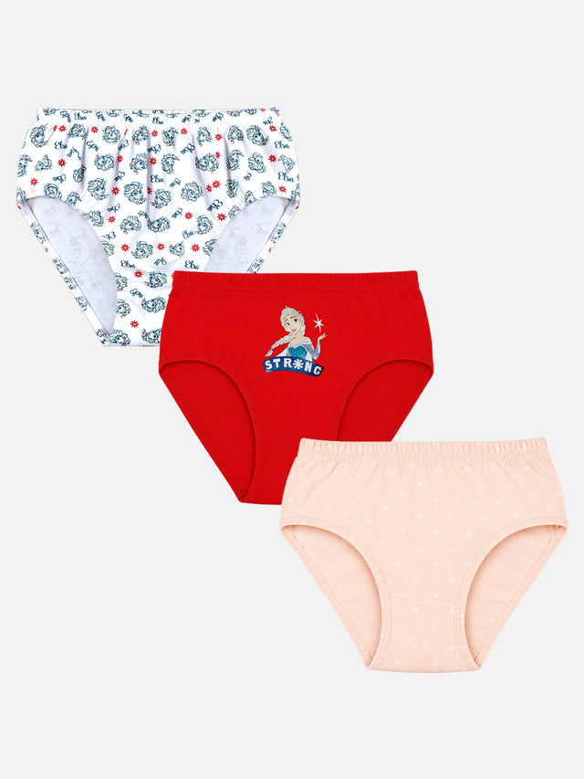 Girls 100% Cotton Panty with Inner Elastic for Soft Everyday Innerwear Comfort and Regular Multipack Use - Pack of 3