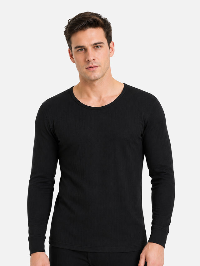 Men Thermal Top with Round Neck Full Sleeves, Thin Fabric High Warmth Comfort and Winter Innerwear Essential