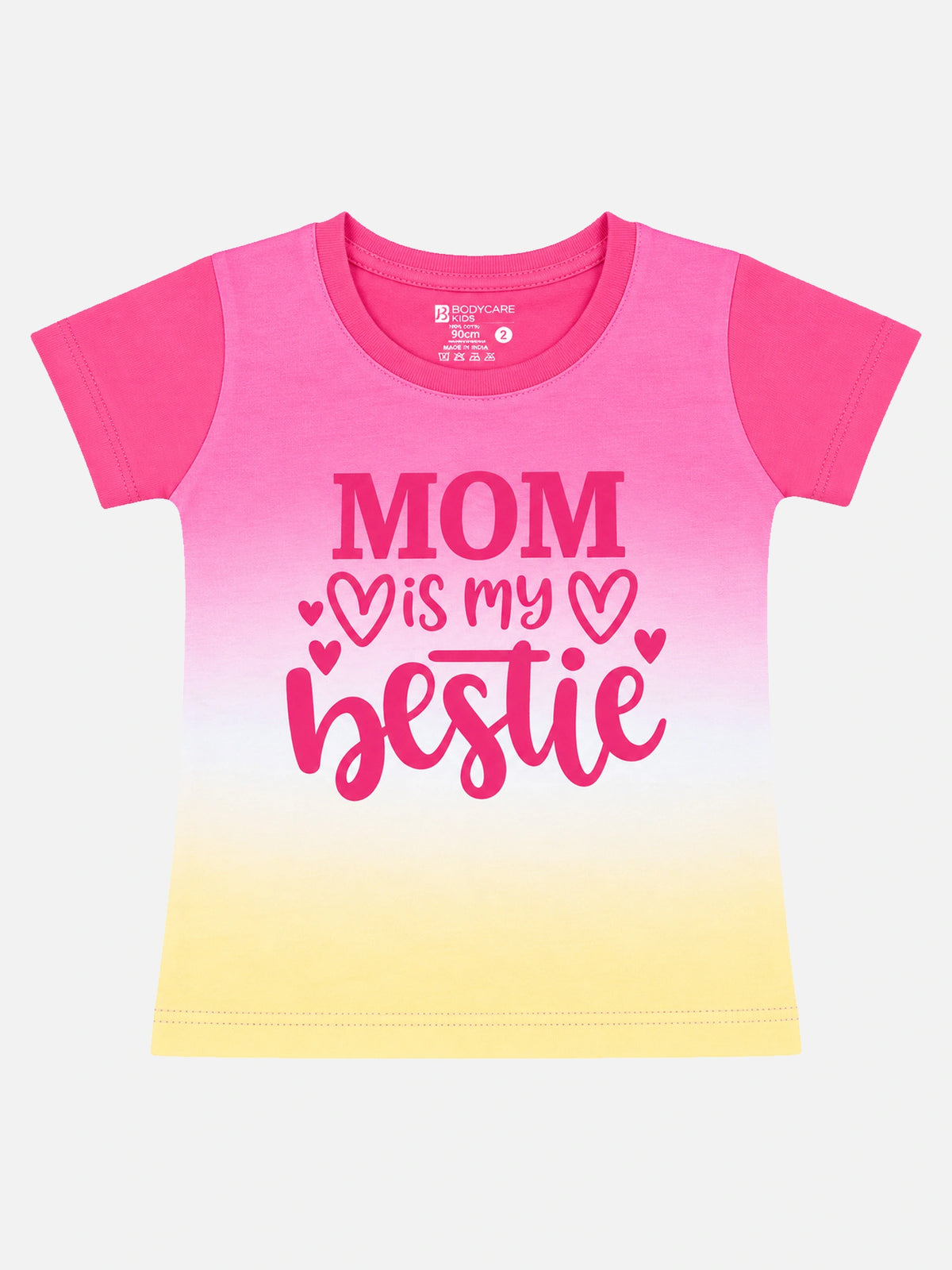Baby Girls Round Neck Half Sleeve T-Shirt for Casual Wear, Easy Movement, Everyday Comfort and Regular Use