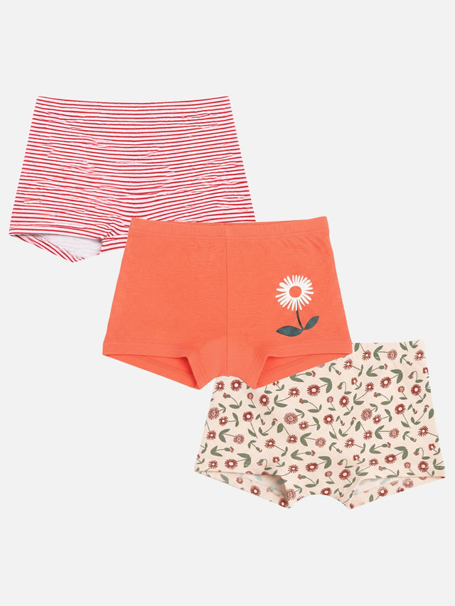 Girls 100% Cotton Boyshorts Inner Elastic Pack of 3 - Bodycare