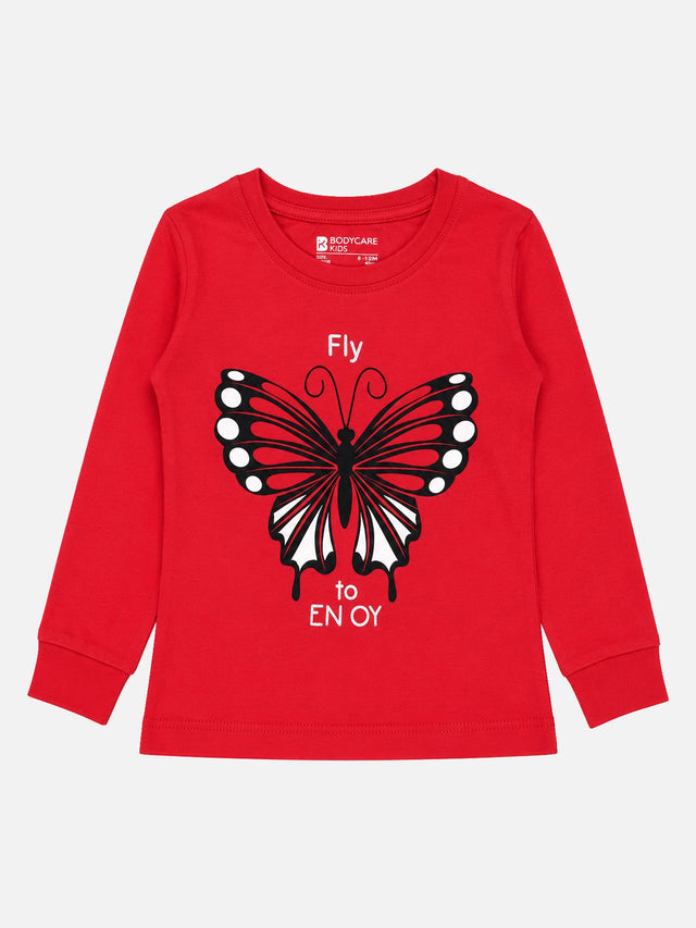 Baby Girls Solid T-Shirt Round Neck Full Sleeves Casual Wear Top for Playtime, Travel and Everyday Outfits - Pack of 1