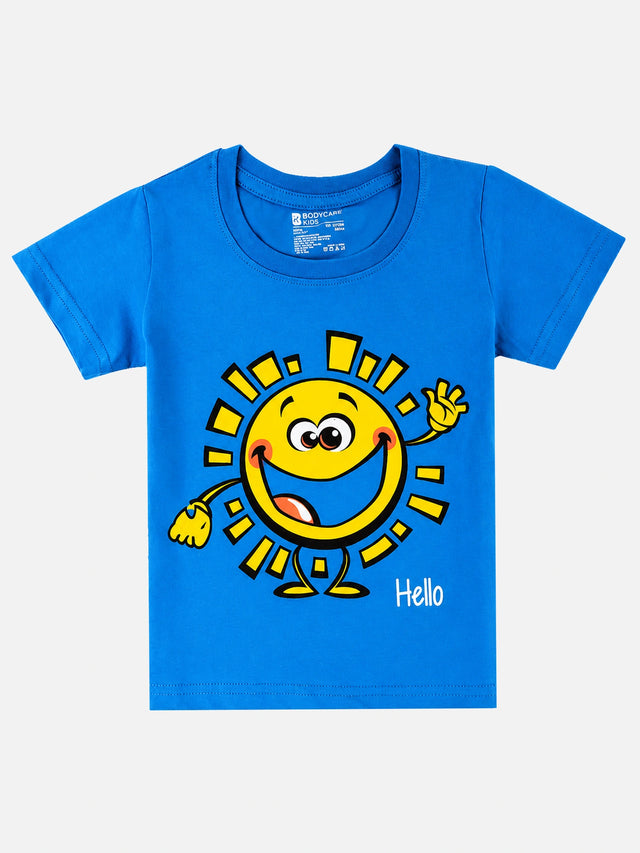 Baby Boys 100% Cotton T-Shirt Round Neck Half Sleeves Regular Fit Top with Soft Breathable Fabric for Daily Wear
