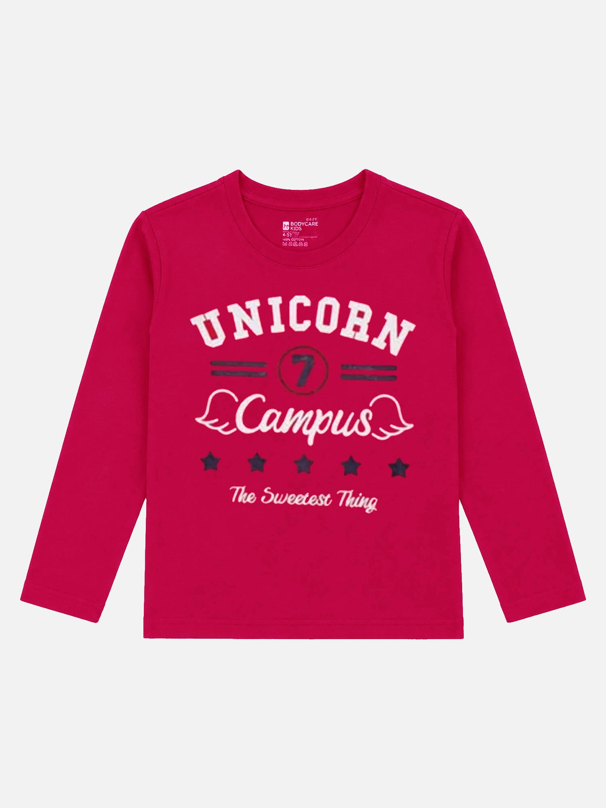 Girls Round Neck Full Sleeves Printed T-Shirt with Casual Styling, Easy Movement and Comfortable Regular Wear Appeal