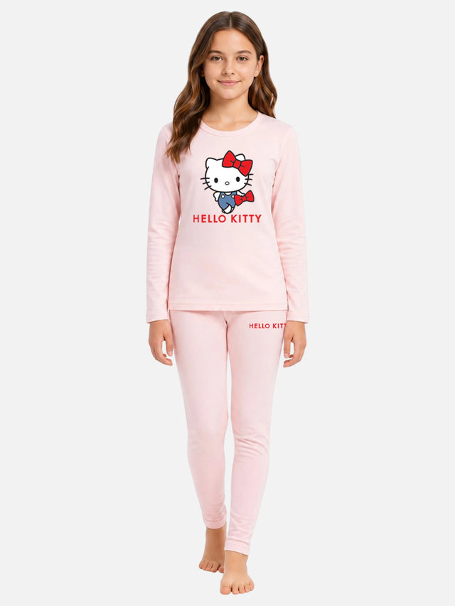 Girls Round Neck Full Sleeves Thermal Top and Bottom Set for Winter Wear, Warm Base Layer Comfort and Regular Use