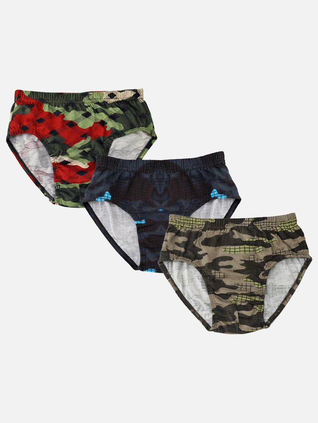 Boys 100% Cotton Brief with Inner Elastic for Everyday Innerwear Comfort and Regular Use - Pack of 3