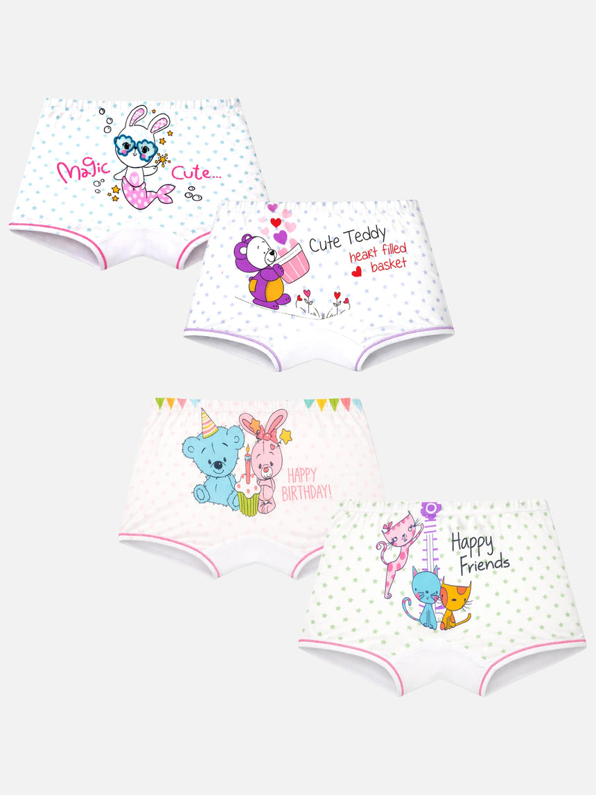 Girls Boyshorts Inner Elastic Pack of 4 - Bodycare