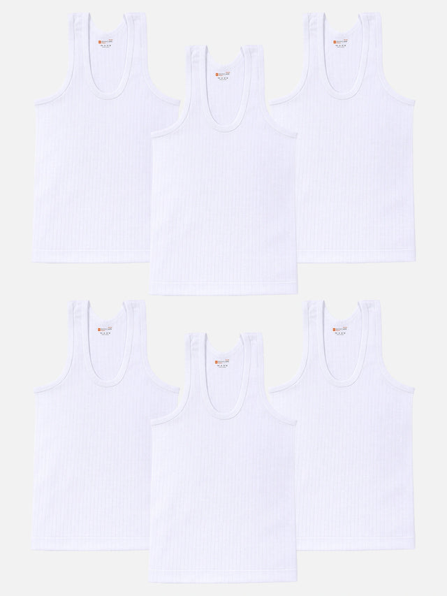 Boys Vest Round Neck Sleeveless Pack of 6