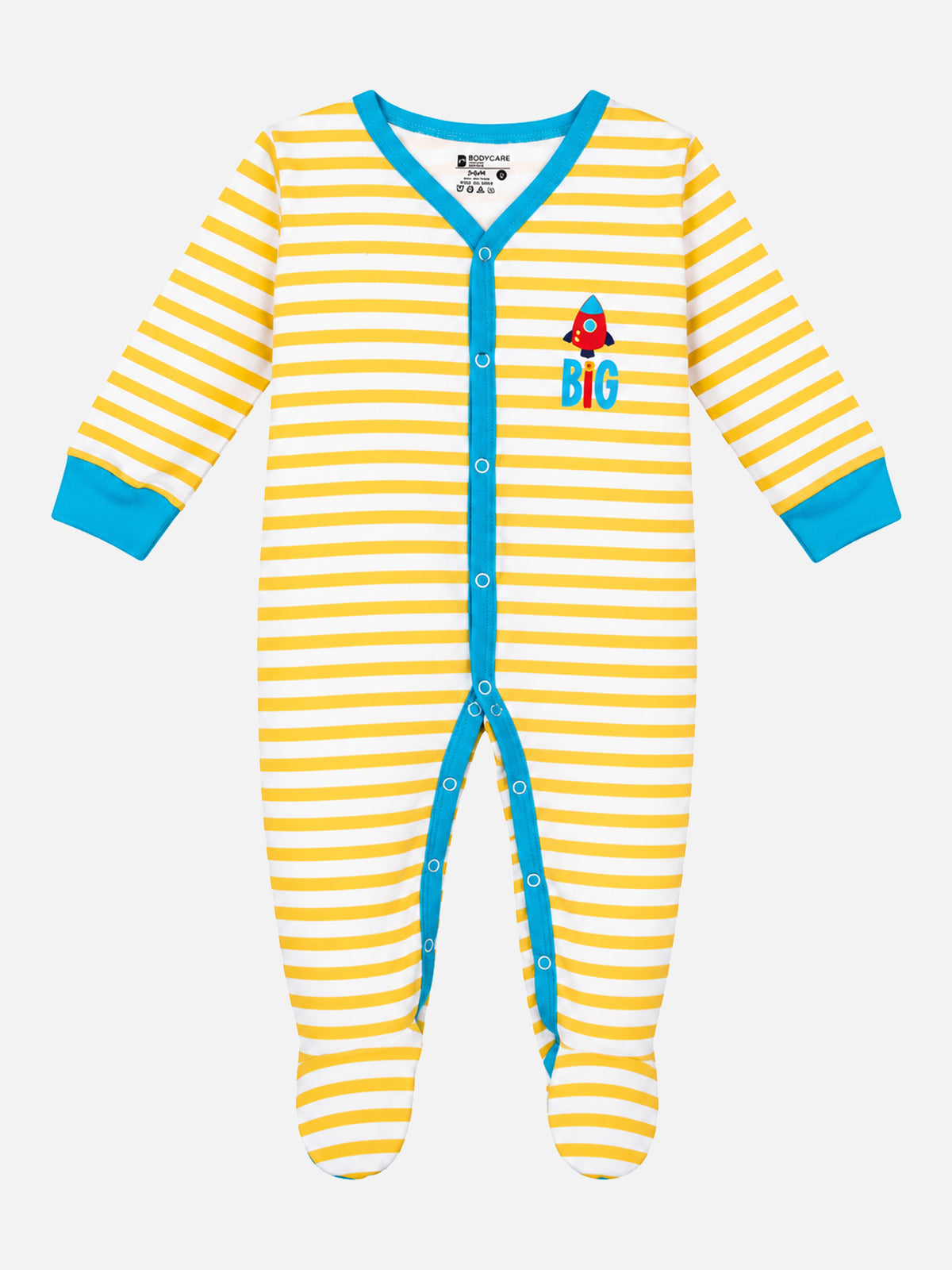Unisex Baby 100% Cotton Full Sleeve Romper with Front Open Design for Sleepsuit Comfort and Easy Everyday Dressing