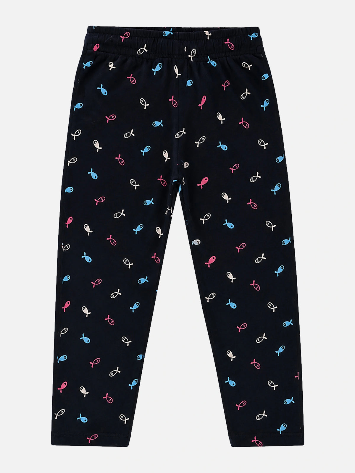 Girls 100% Cotton Printed Track Pant with Side Pockets and Regular Fit Jogger Styling for Comfortable Kids Activewear