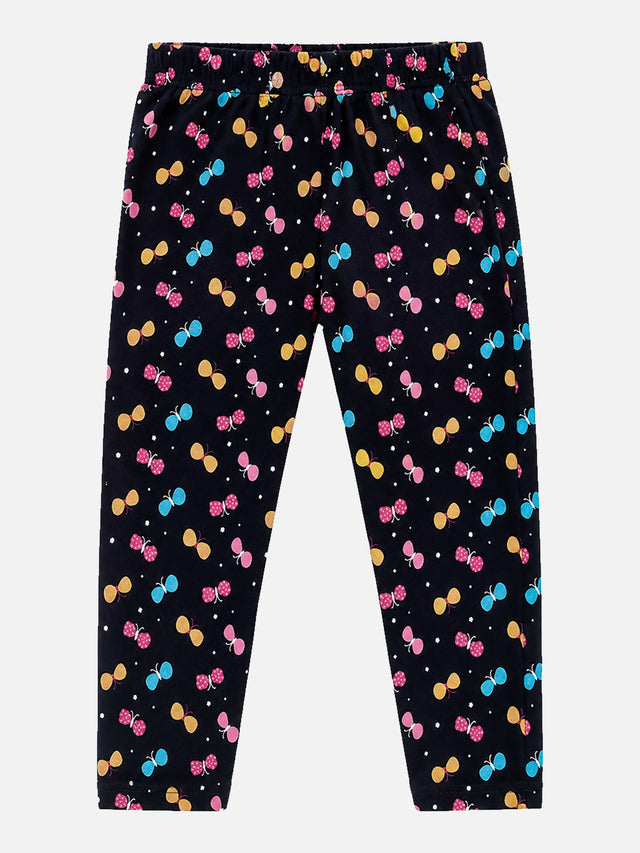 Girls 100% Cotton Printed Track Pant with Side Pockets and Regular Fit Jogger Styling for Comfortable Kids Activewear