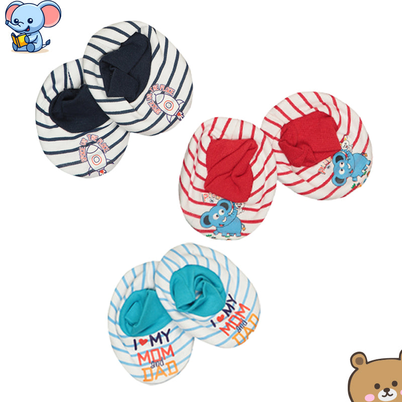 Bodycare Unisex Printed Booties Pack Of 6