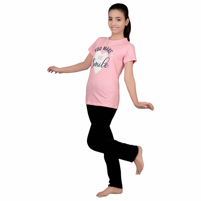 Girls Cotton T-Shirt Round Neck Half Sleeves Pack of 1 - Bodycare