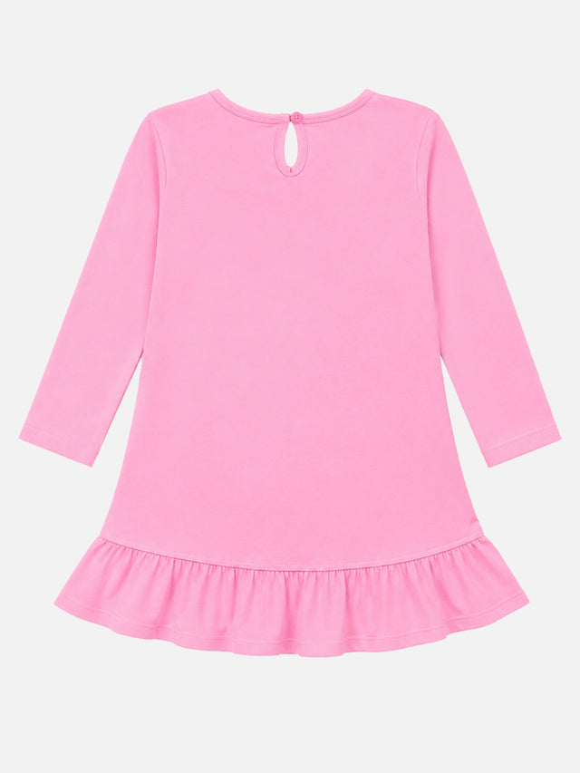 Baby Girls 100% Cotton Full Sleeve Frock with Breathable Fabric, Skin Friendly Regular Fit and Comfortable Wear - Pack of 1