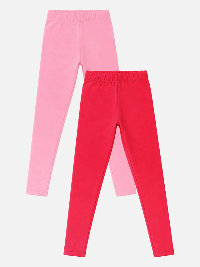 Girls Cotton Spandex Leggings Stretch Pack of 2 - Bodycare