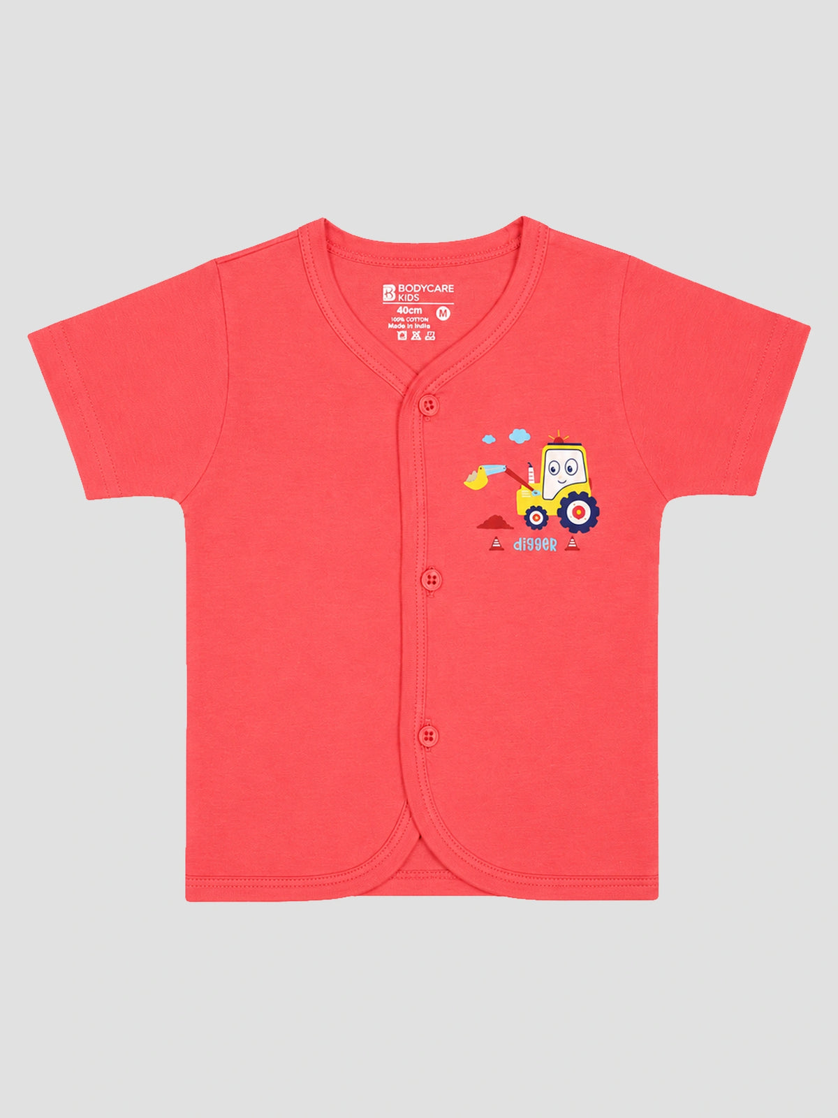 Baby 100% Cotton Front Open Half Sleeves Short Suit for Everyday Comfort, Easy Dressing and Regular Wear