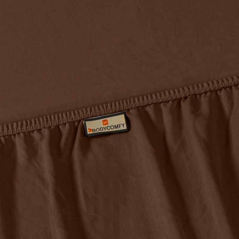 Bodycomfy 100% Cotton Hosiery Single Bed Fitted Bedsheet – Solid