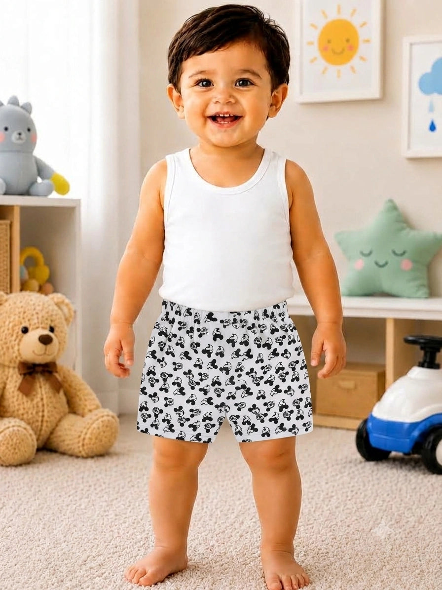 Baby Boys Mickey & Friends Shorts 100% Cotton for Everyday Comfort, Playtime Ease and Lounge Wear - Pack of 3