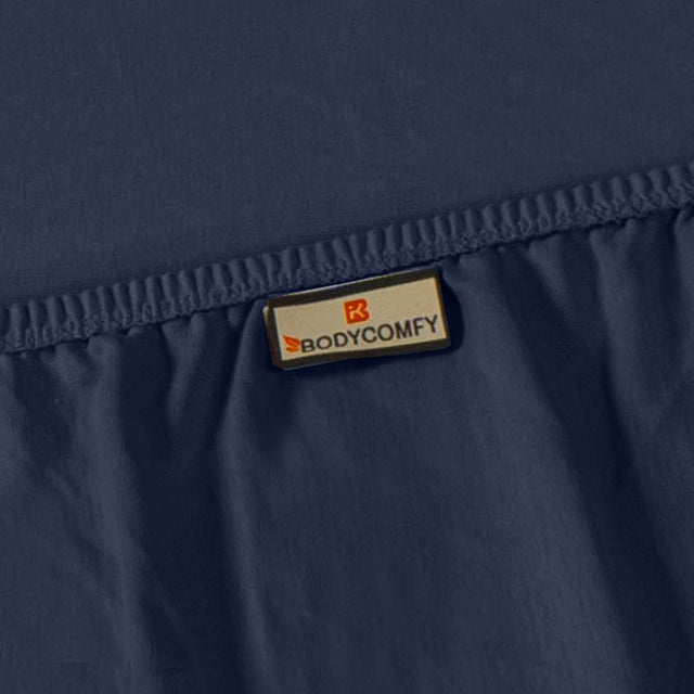 Single Cotton Fitted Bedsheet Solid Arabic Blue - Bodycare