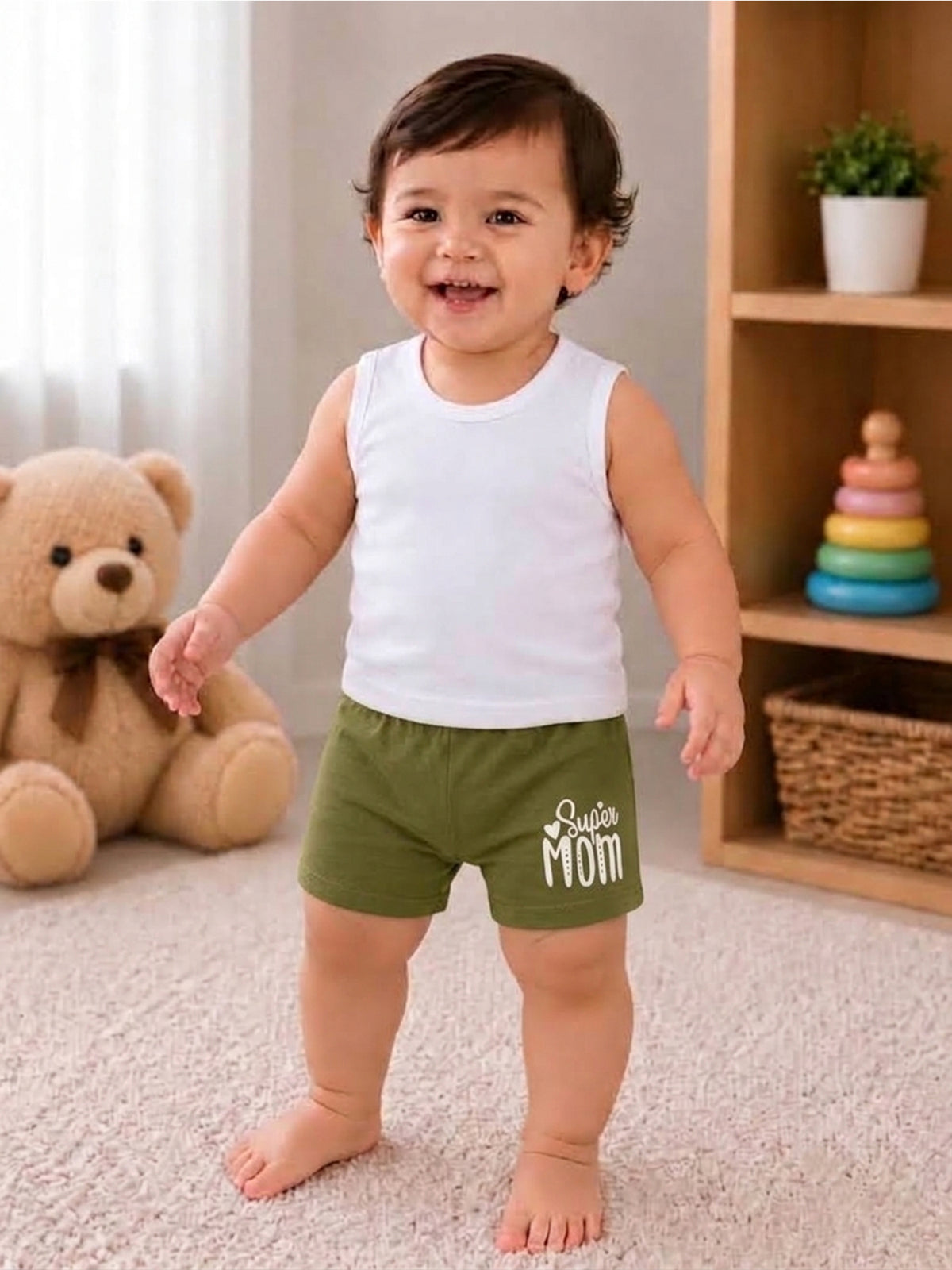 Unisex 100% Cotton Trunk with Inner Elastic for Baby Innerwear Comfort, Regular Use and Easy Fit - Pack of 6