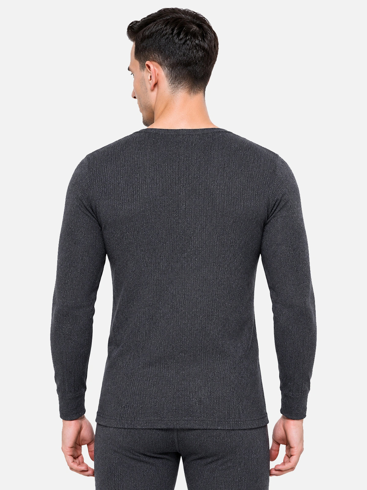 Men Thermal Top with Round Neck and Full Sleeves for Winter Wear, Warm Base Layer Comfort and Regular Use