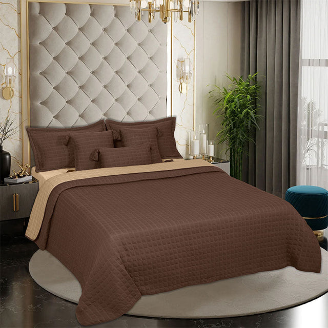 King Size Cotton Jersey Bedcover Geometric Quilted - Bodycare