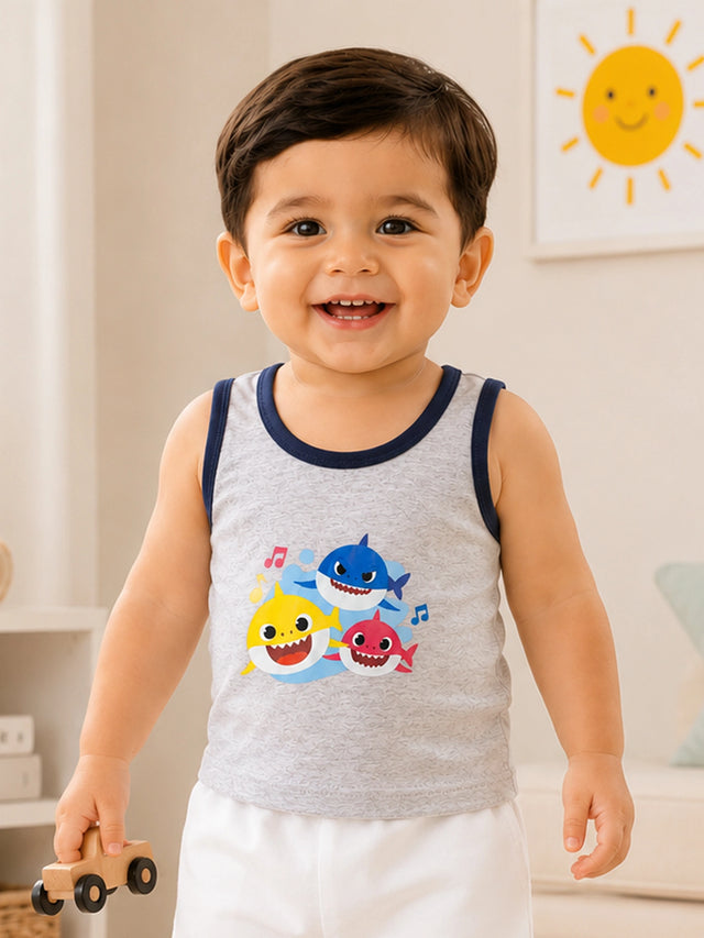 Unisex 100% Cotton Round Neck Sleeveless Vest for Baby Innerwear Comfort and Easy Layering - Pack of 3