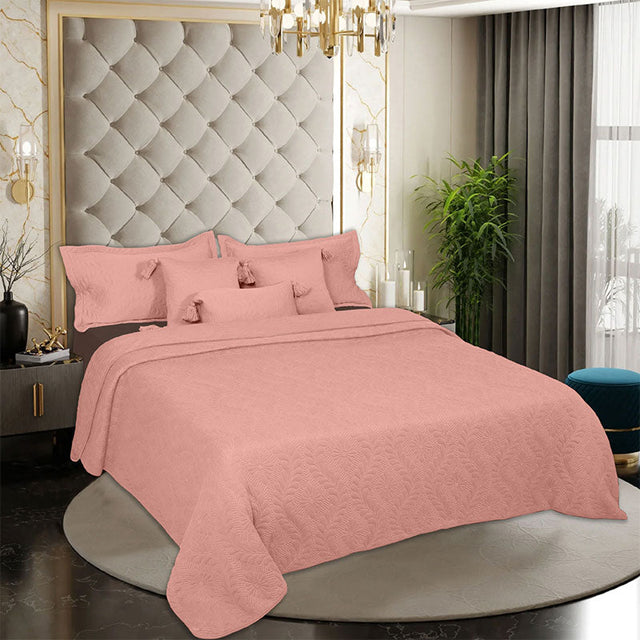 King Size Cotton Jersey Bedcover Floral Embossed - Bodycare