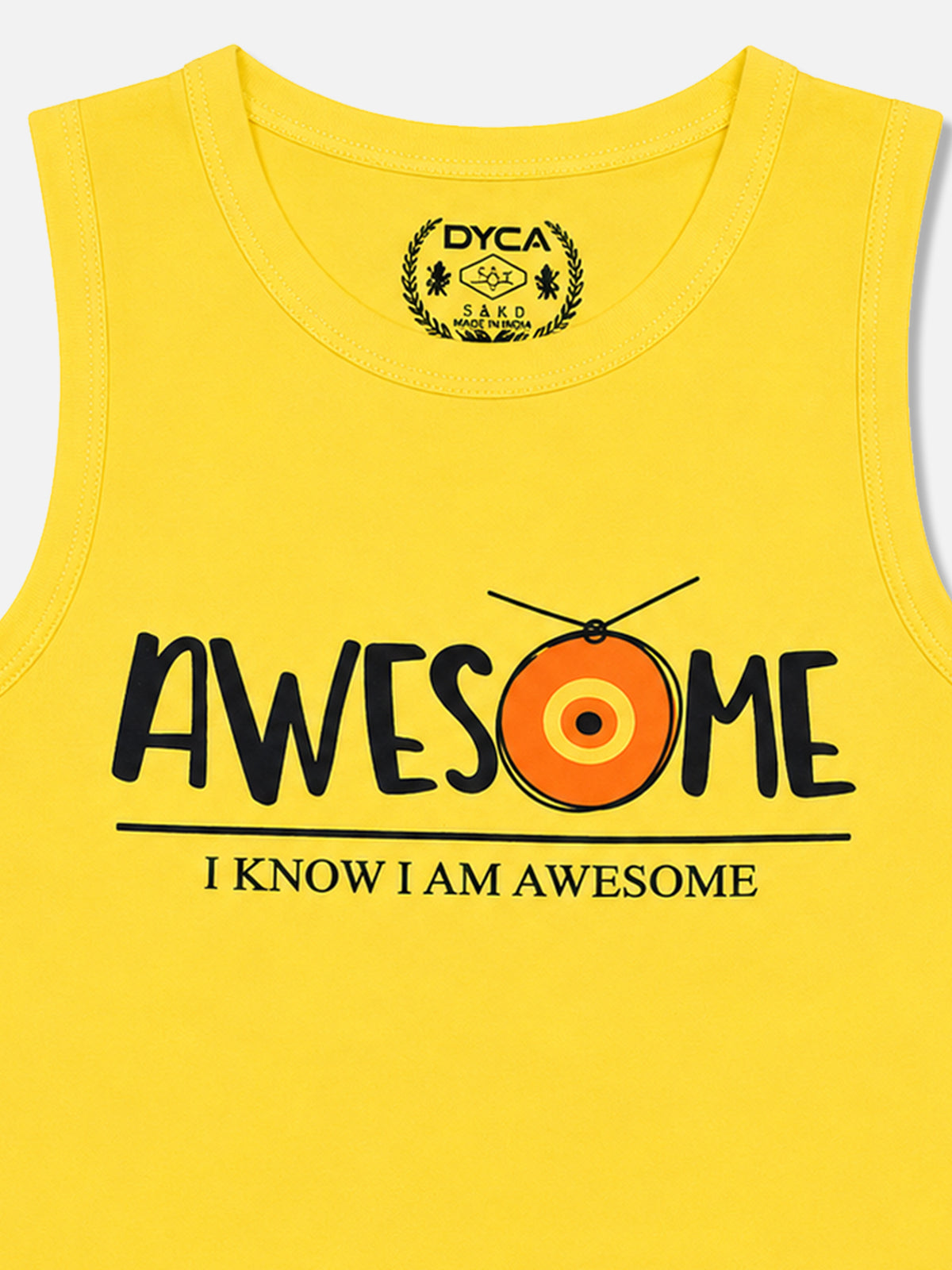 Boys Cotton Printed Sleeveless T-Shirt with Round Neck and Regular Fit for Casual Wear and Easy Movement