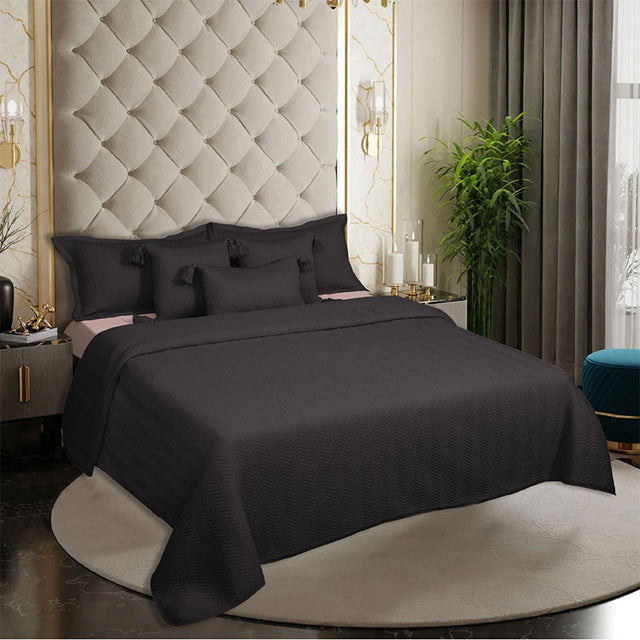King Size Cotton Jersey Bedcover Chevron Pink - Bodycare