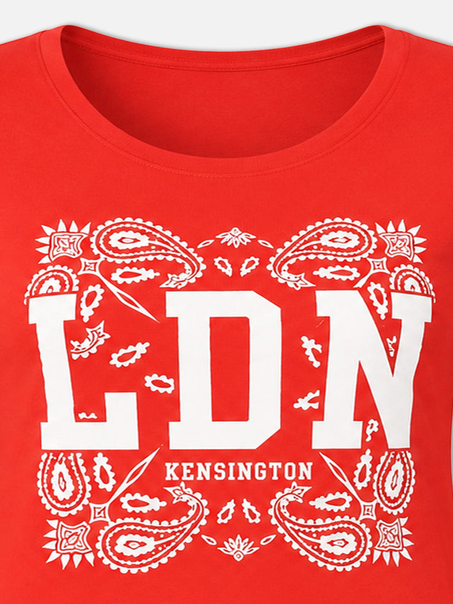 Women Cotton T-Shirt Round Neck Full Sleeves with Regular Fit Graphic Printed Styling for Everyday Casual Wear