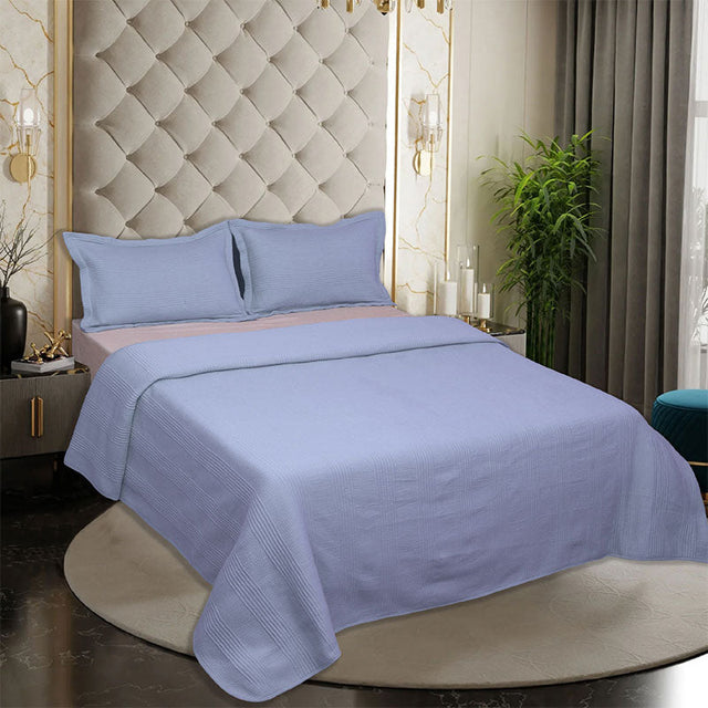 King Size Jersey Bedcover Grey Block Texture - Bodycare
