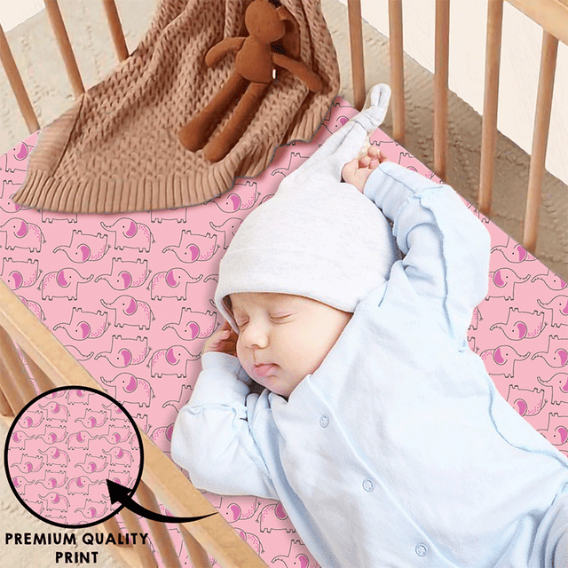 Elephant Pink Fitted Cot Sheet Pack of 2 - Bodycare