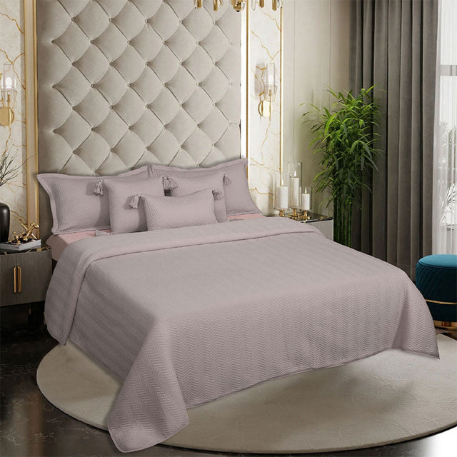 King Size Cotton Jersey Bedcover Chevron Pink - Bodycare
