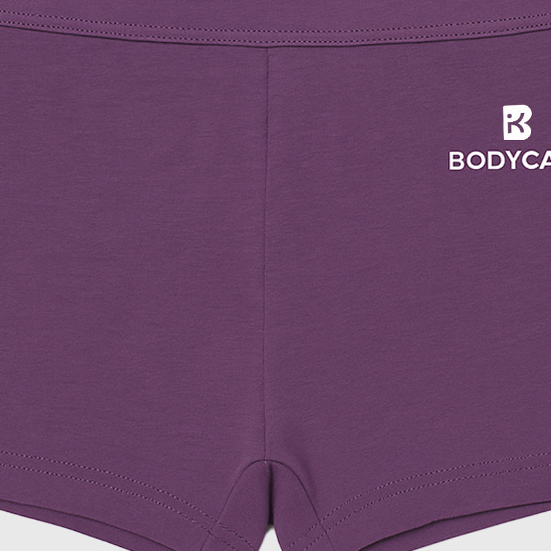 Bodycare Girls Boyshorts Solid Black & Purple Pack Of 2