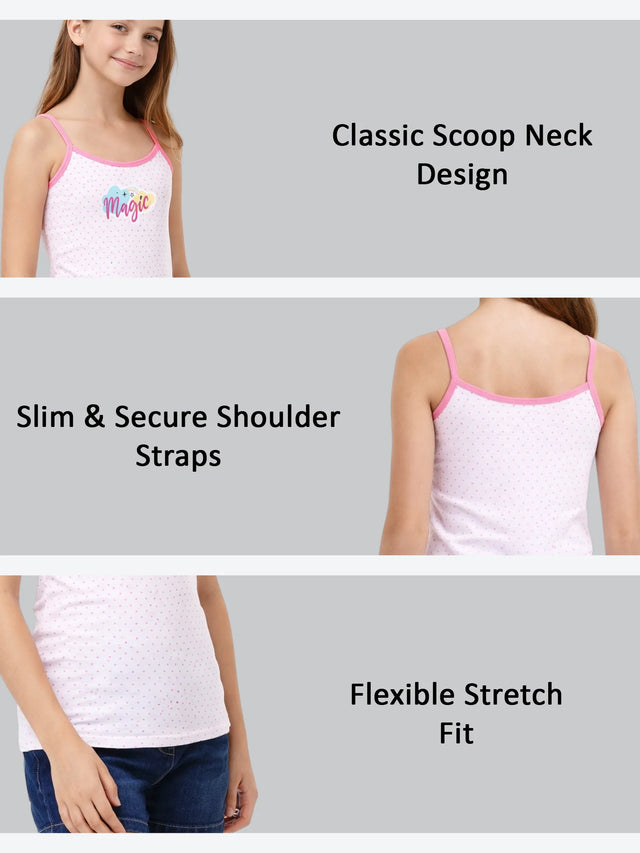 Girls 100% Cotton Vest Round Neck Dori Neck Pack of 2 - Bodycare