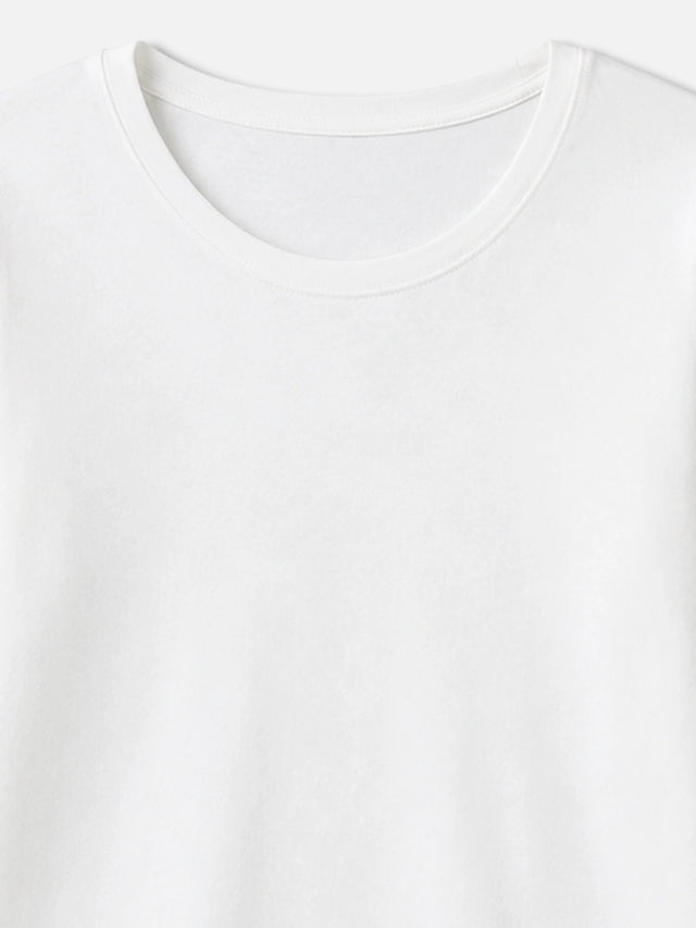 Women 100% Cotton T-Shirt Round Neck Full Sleeves with Regular Fit Solid Styling for Everyday Casual Wear