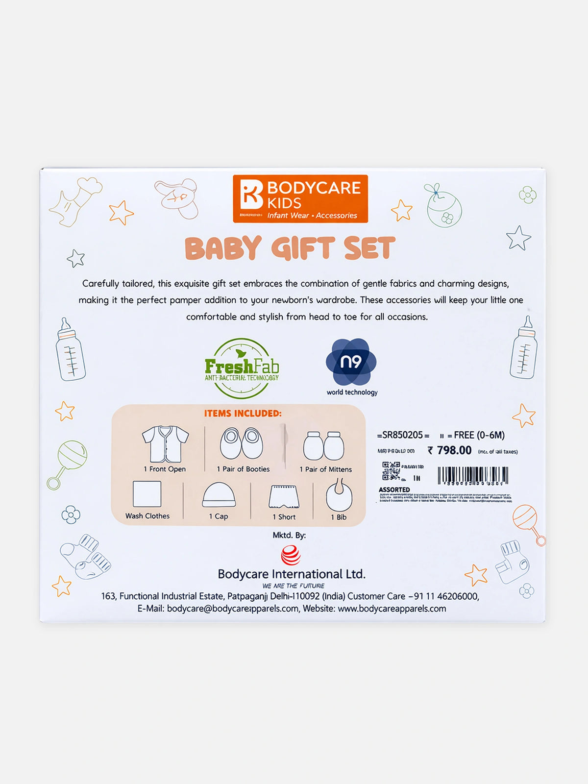Unisex Baby Cotton Clothing Gift Set with Hospital-Ready Combo Hamper Essentials for Gifting - Pack of 7