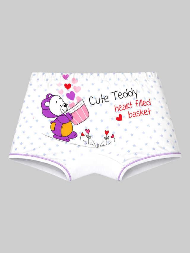 Girls Printed Innerwear Boyshorts with Inner Elastic, Ultrasoft Durable Waistband and All-Day Comfort - Pack of 4