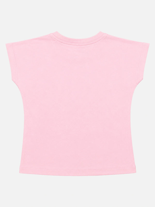 Baby Girls Round Neck Half Sleeve T-Shirt for Casual Wear, Easy Movement, Everyday Comfort and Regular Wardrobe Use